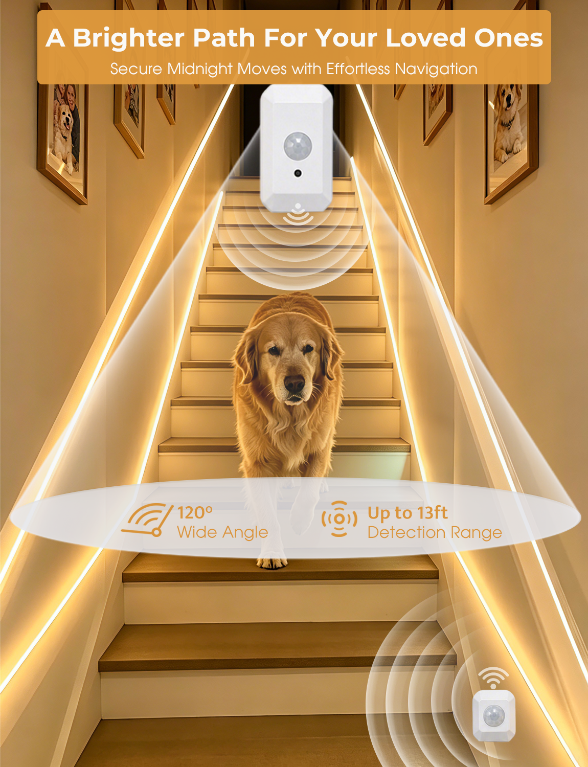 Ameistor Smart Plug-in Dual Motion Sensor COB LED Strip Light