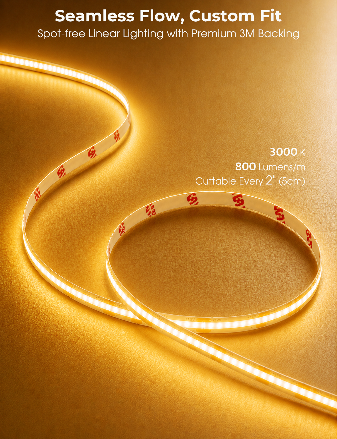 Ameistor Smart Plug-in Dual Motion Sensor COB LED Strip Light