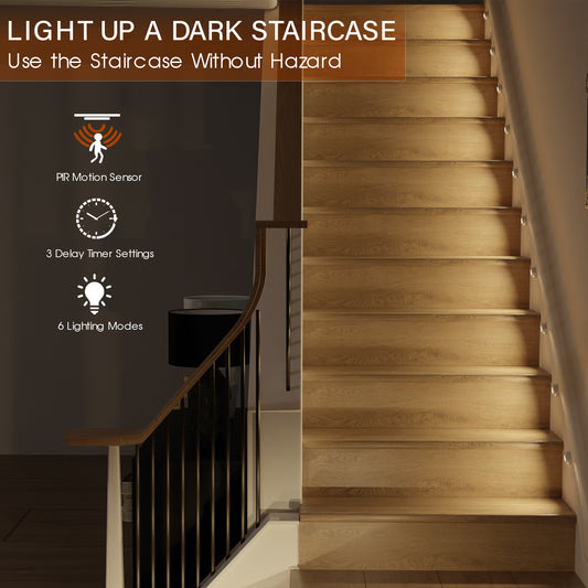 Ameistor Plug-In Smart Motion Sensor Stair Lights Indoor,Dimmable, 3000K-6000K