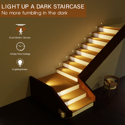Ameistor Plug-In Smart Motion Sensor Stair Lights Indoor,Dimmable, 3000K-6000K